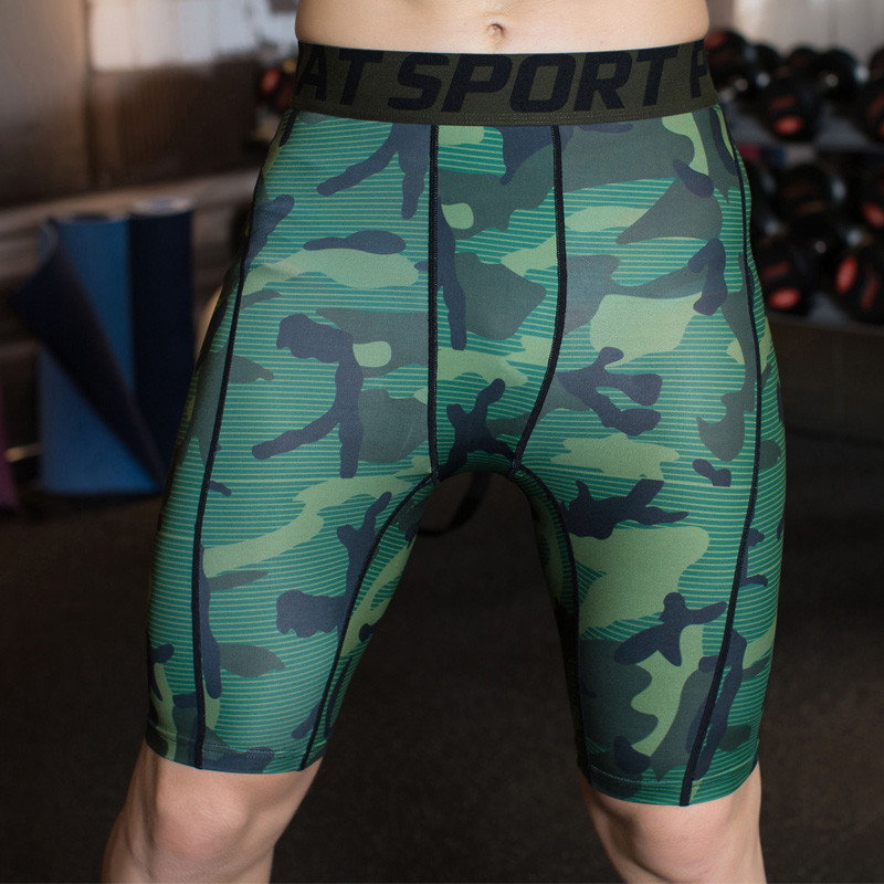 

Camouflage Compression Running Shorts Men Football Training Pants Fitness Sports Leggings Men Gym Jogging Shorts Sportswear, 619 black