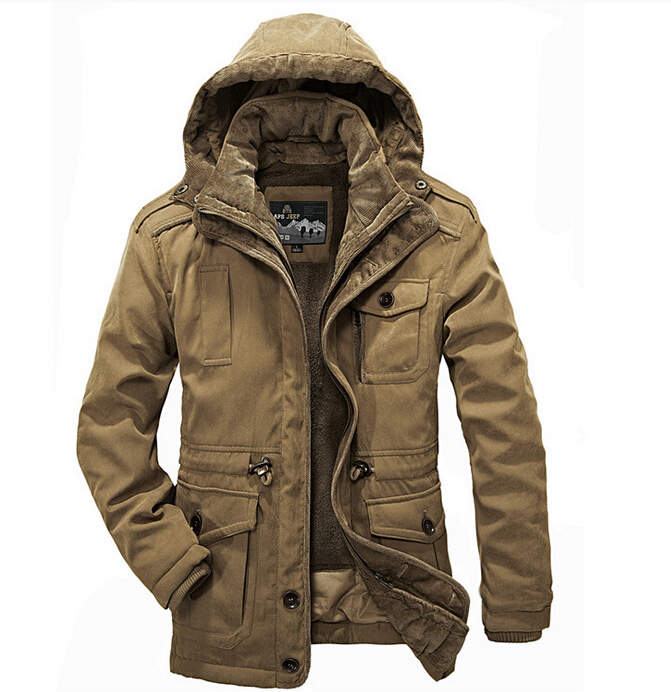 

Outdoor -30 Degree Winter Coat Jackets New Plus Size Thick Coats Vintage Mens Clothing Two-piecs cotton hiking clothing, Brown