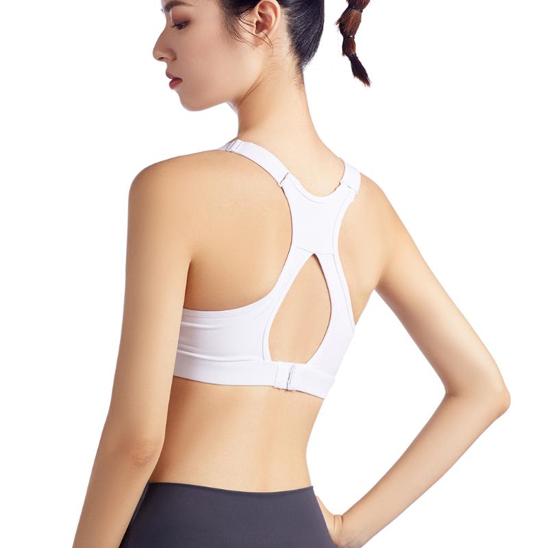 

Padded Sports High Impact Yoga Bra Backless Hollow Out Beauty Back Women Push Up Bra Workout Gym Active Wear, Black