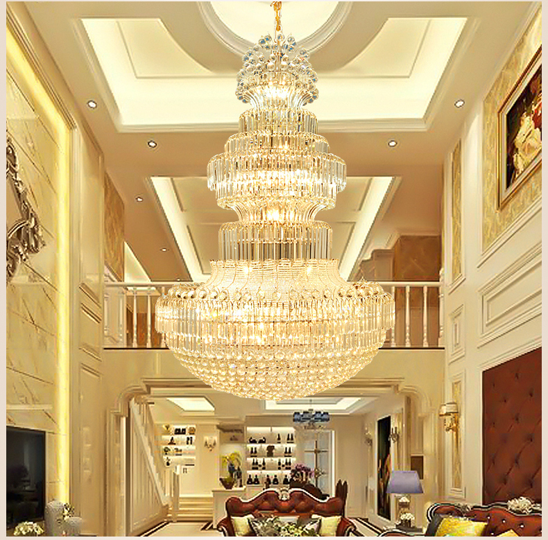 Modern American Crystal Chandeliers Lights Fixture LED Light Big Luxury European Crystal Chandelier Hotel Home Indoor Lighting Dia80cm/100cm-image-556751418