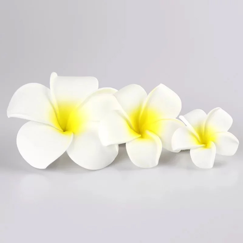 

10Pcs 5-9cm Artificial Frangipani Flowers for Ring Hair Decor DIY Handmade Foam Frangipani Heads Wedding Home Decorations, H16