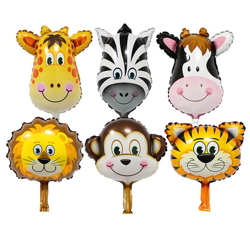 

6pcs Party Theme Animal Ballons Jungle Party Zoo Helium Foil Air Balloon Kids Birthday Party Decorations Baloon Kit Balon