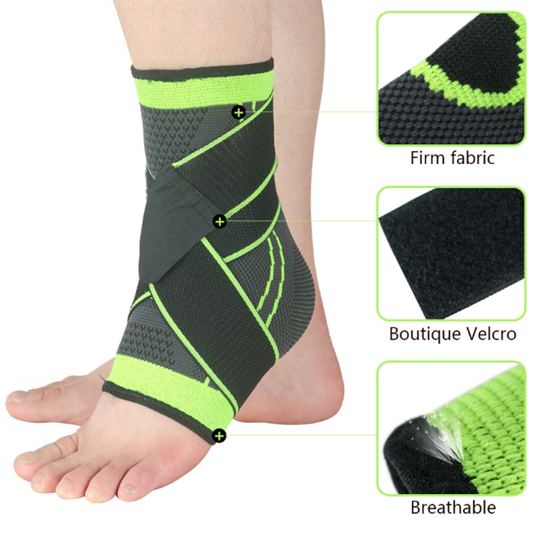 

Ankle Support Brace, Adjustable Compression Ankle Braces for Sports Protection,  Fits Most for Men & Women, Green right foot