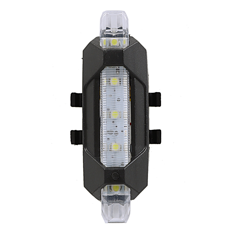 

Portable USB Rechargeable Bike Bicycle Tail Rear Safety Warning Light Taillight Lamp Super Bright White Light