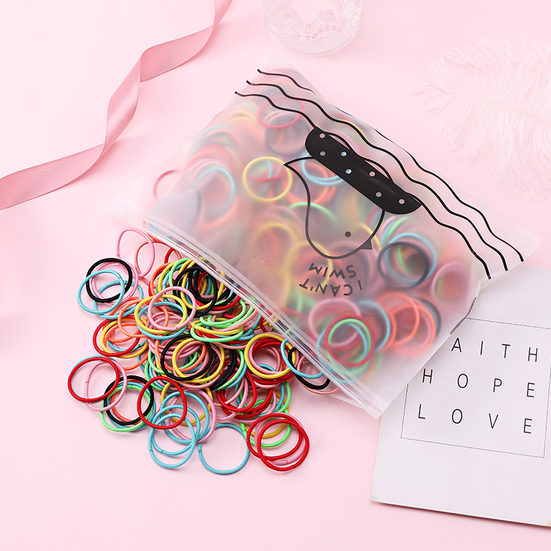 

100pcs/Bag Girls Colorful Nylon Basic Elastic Hair Bands Gum For Ponytail Holder Rubber Bands Headband Fashion Hair Accessories, Black