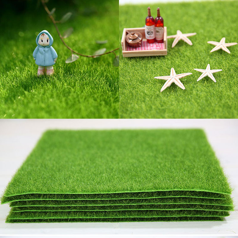 

15/30cm Simulation Moss Lawn Turf Courtyard Garden Artificial Green Grass for Home Floor Wedding Plants Micro Landscape Decorate, 15cm