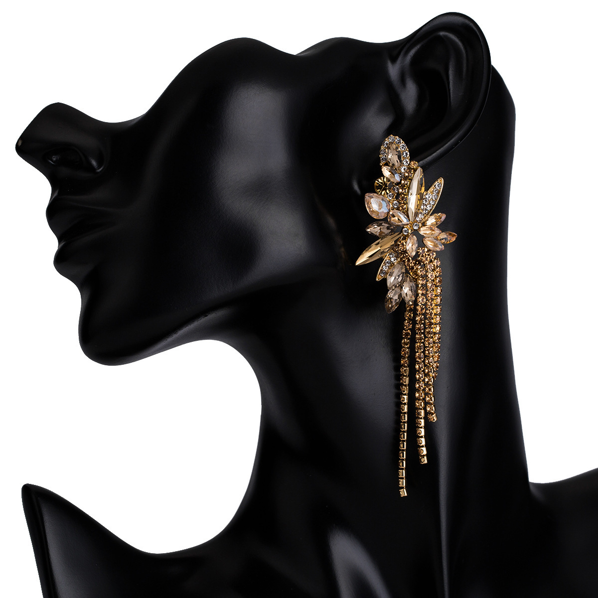 

Exaggerated flower acrylic earrings women's claw chain tassel earrings fashion new style
