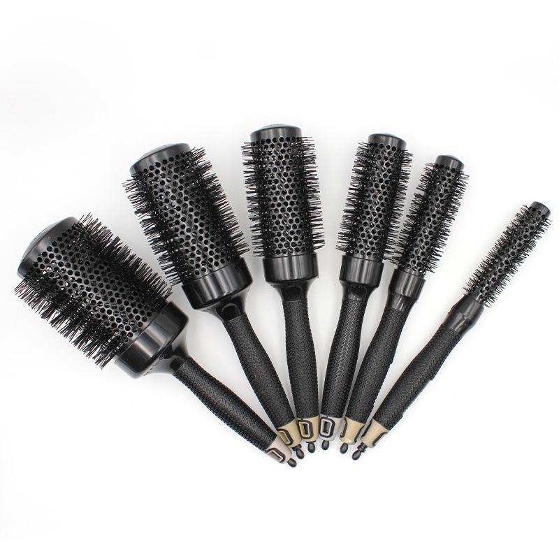 

Professional Anti-static hair comb High Temperature aluminum Iron Round Comb 6 Size Hair Tools Brush