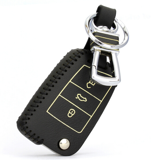 

key cover for volkswagen golf 7 2014 Lamando 2014 touran 2016 2015 Leather Car Key Cover wallet holder key, Sky blue