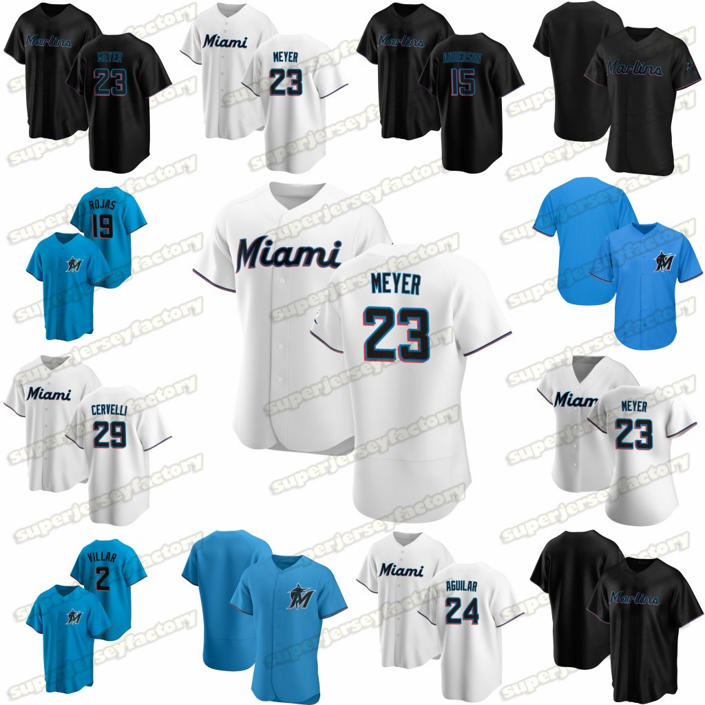 

Miami Jersy Max Meyer Jon Berti Jonathan Villar Lewis Brinson Brian Anderson Caleb Smith Sandy Alcantara Jose Urena Rojas Baseball Jersey, 2020 replica jersey white womens s-xxl
