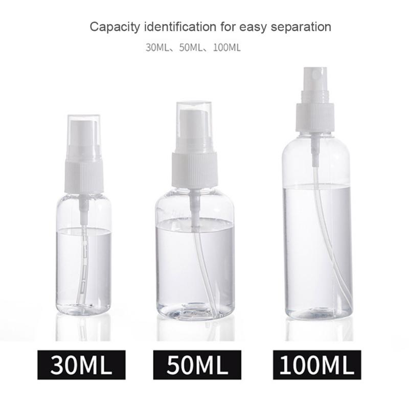 

1pc 30/50/100ml Portable Empty Spray Bottles Plastic Atomizer Perfume Atomizer Spray Refillable Bottle Container Eco-friendly