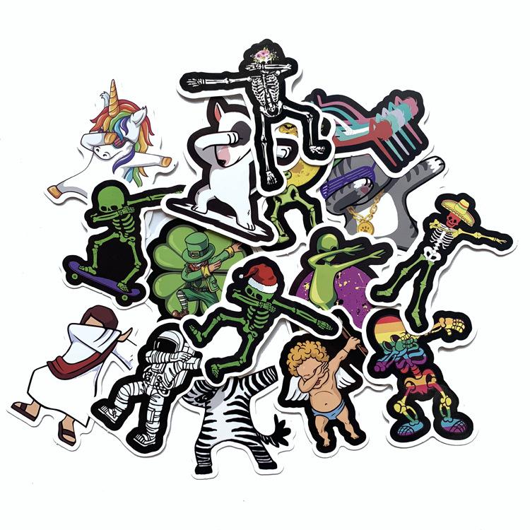 10 Sets = 160PCS Hand-up Fun Stickers Skateboard Computer Guitar Waterproof Stickers-image-563777899