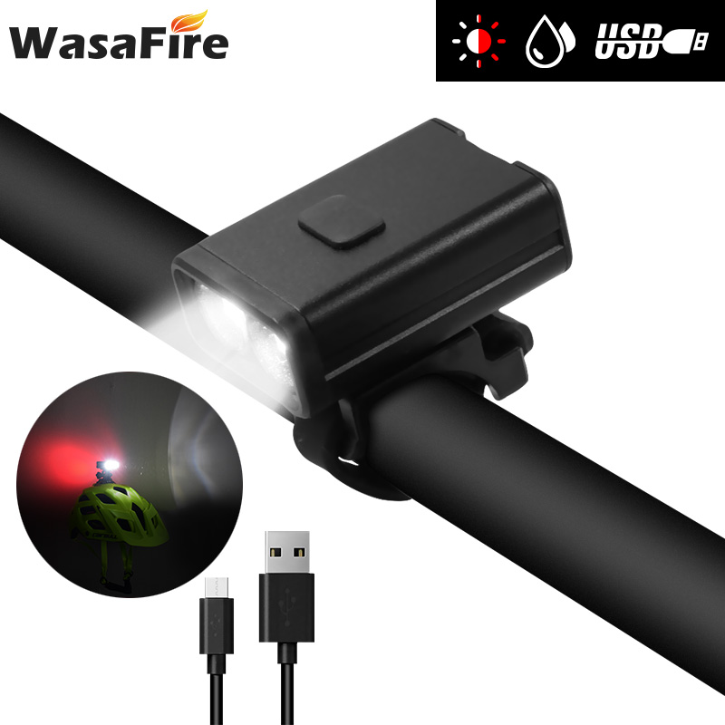 

Mini LED Bicycle Front Tail Light Usb Chargeable Bike Rear Lights Cycling Helmet Light 8 Modes Safety Riding Warning Lamp