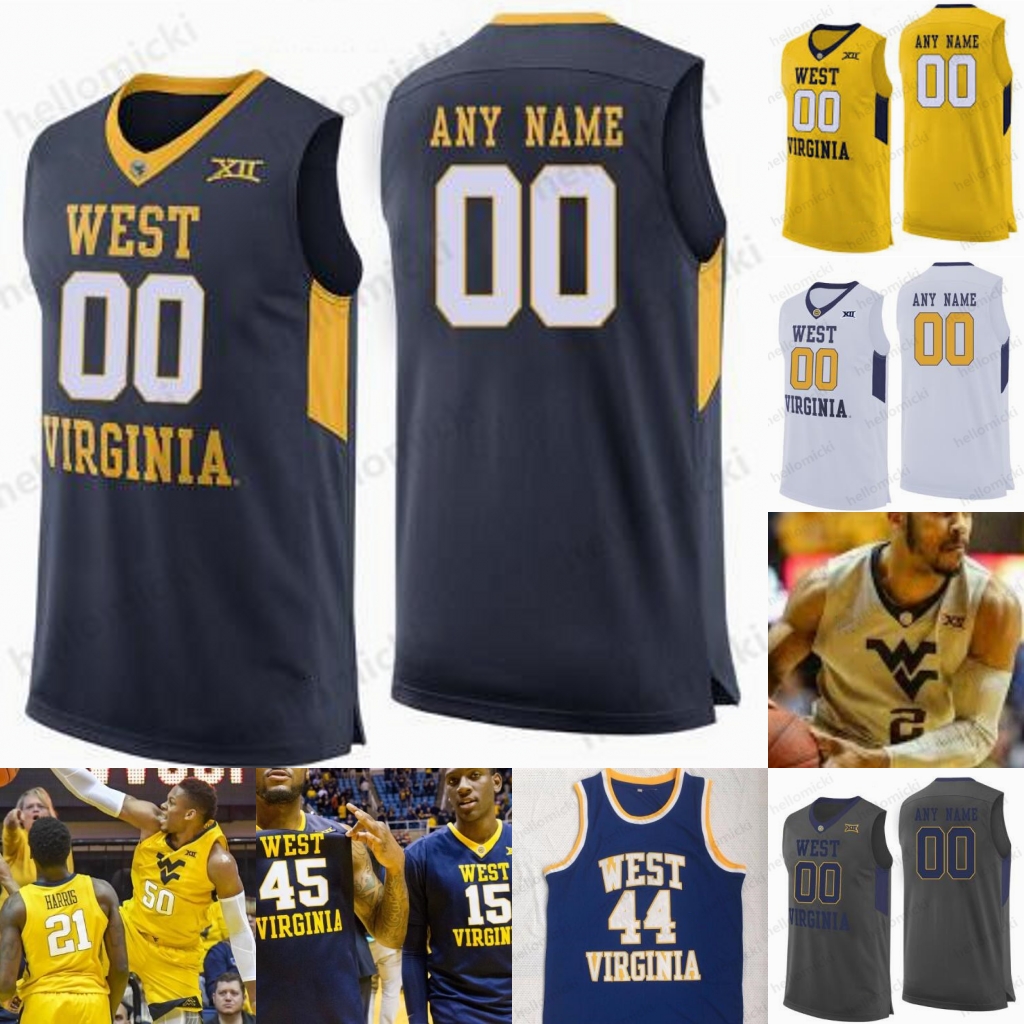 

WVU West Virginia Mountaineers basketball stitched jersey Jevon Carter Jerry West Sean McNeil Chase Harler Derek Culver Sagaba Konate, As pics