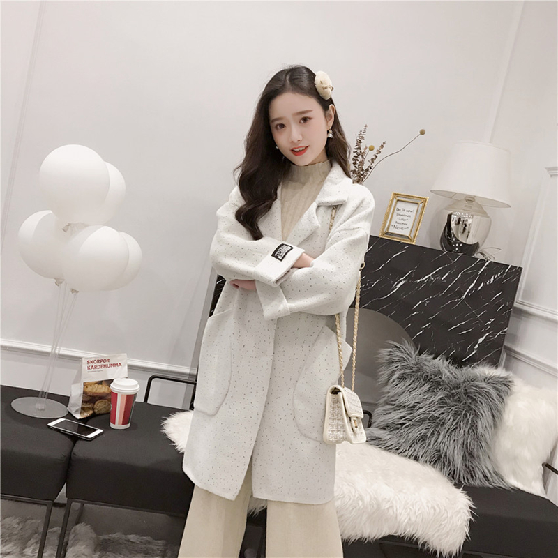 

Autumn and winter new imitation mink velvet coat female cardigan hooded loose mid-length double-sided Ni coat thickening, Black