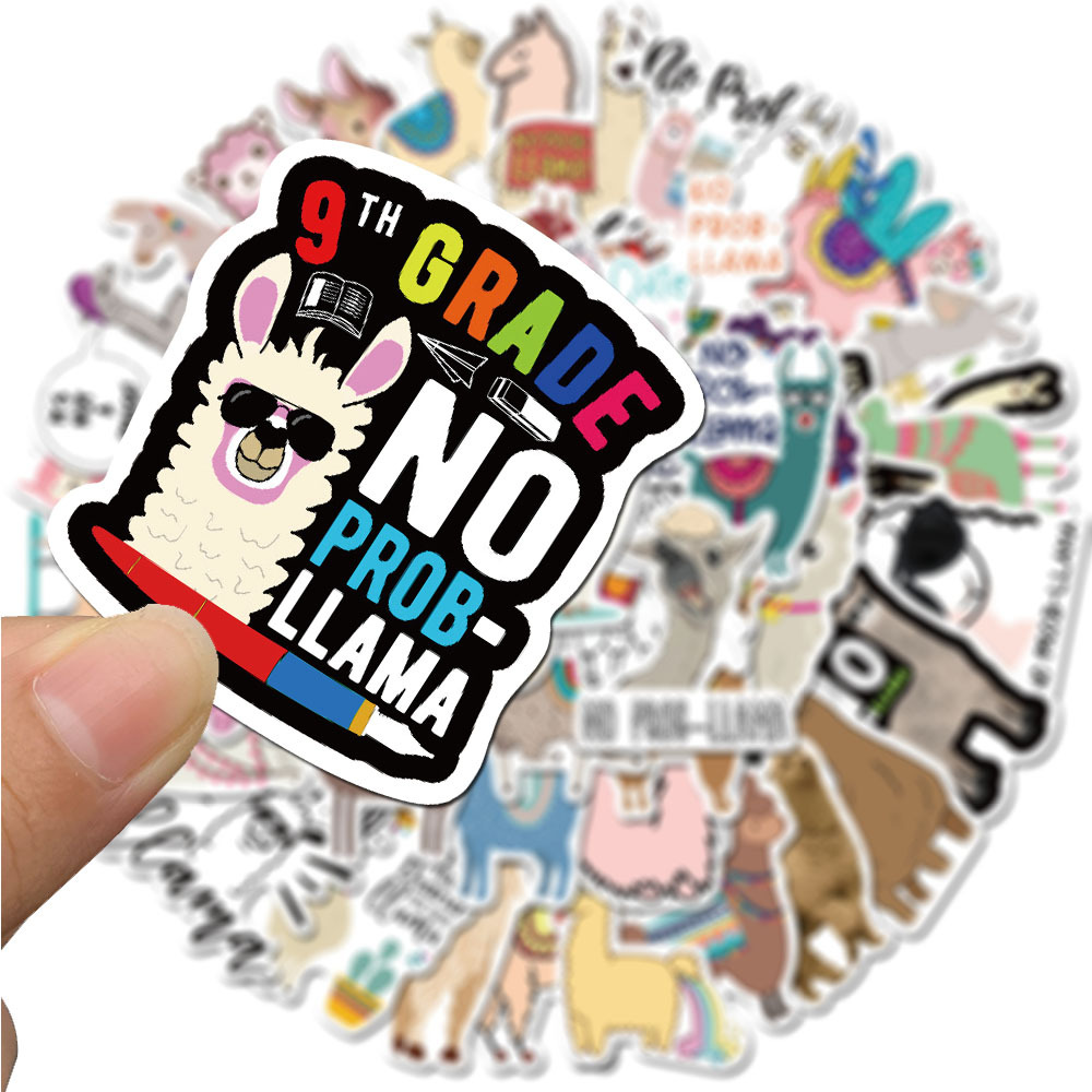 

50Pcs Cute Animal Alpaca Lama pacos Stickers Pack Non-random Graffiti Car Bike Luggage Sticker Laptop Skateboard Motor Water Decal