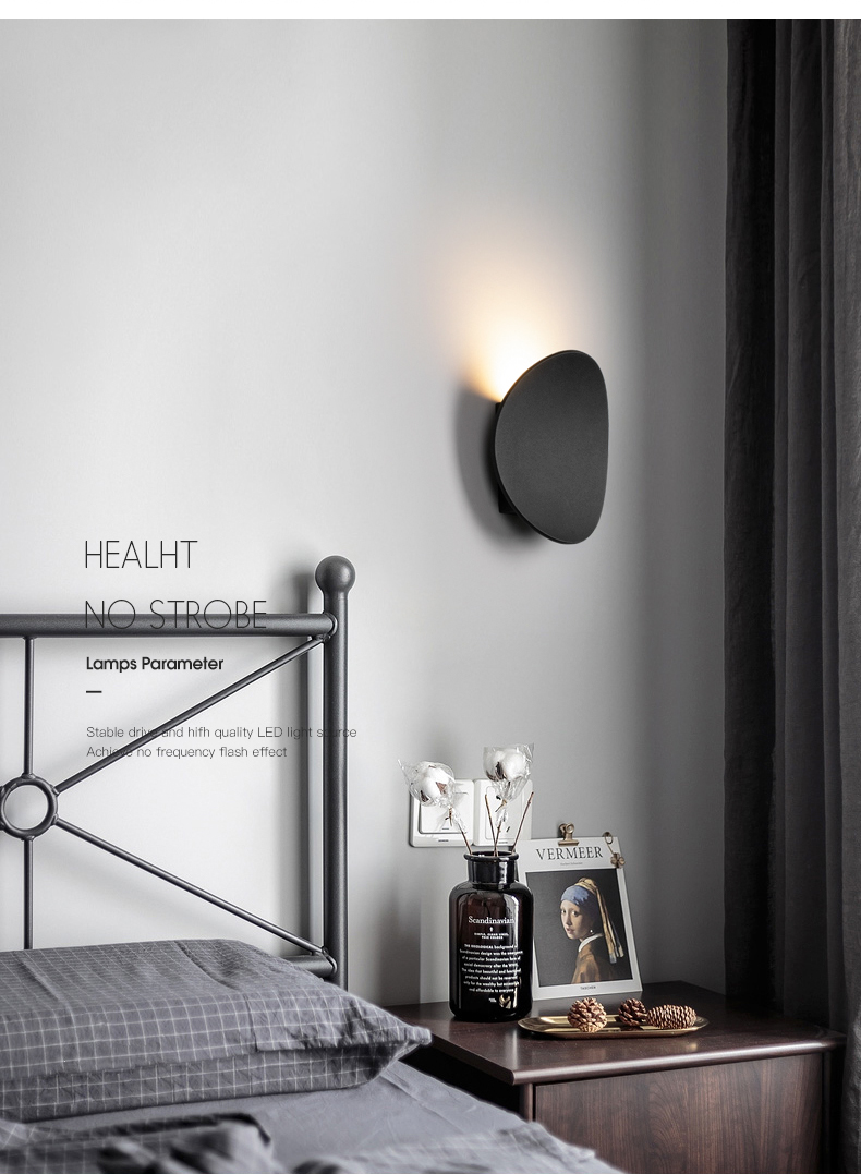 Persona australiana Enjuiciar encuentro Nórdico pared del dormitorio minimalista lámpara de pared redonda de TV  entrada fondo de la pared cabecera del dormitorio Luz apliques accesorio de  iluminación
