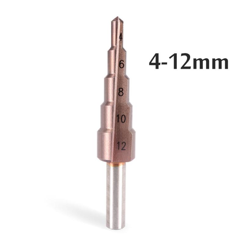 

4-12/20/32mm HSS Cobalt Cone Step Drill Bit For Stainless Steel Hole Saw Cutting