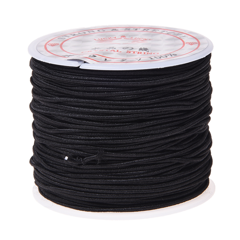 

1 Roll 24m Long Black Round Elastic Beading Thread Cord 1mm