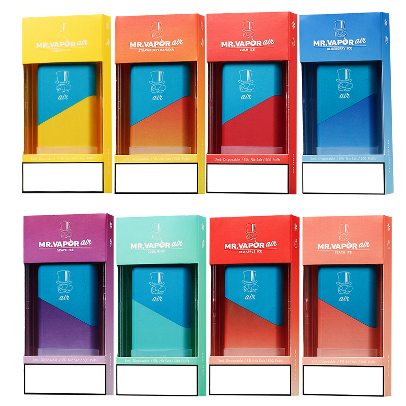 

Stock 10colors mr vapor Air Disposable Vapes Device 500puffs 3ml Pod Cartriges 350mah Battery Vape Kits VS Puff Flow