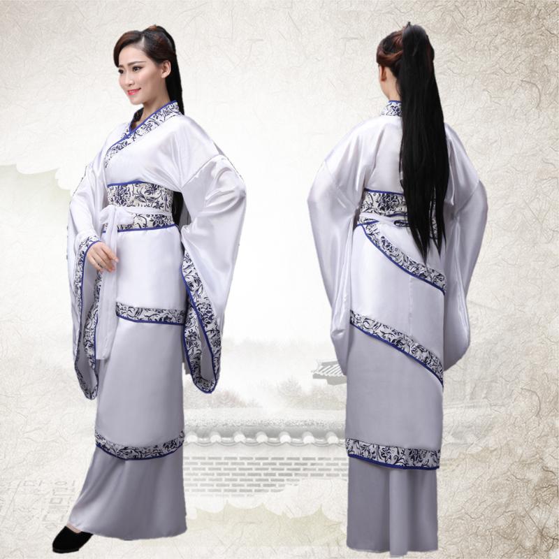 

New Chinese Traditional Hanfu Costume Female Ancient Tang Dynasty Dance Dress for Party Cosplay Lady National Stage Costume 89, White