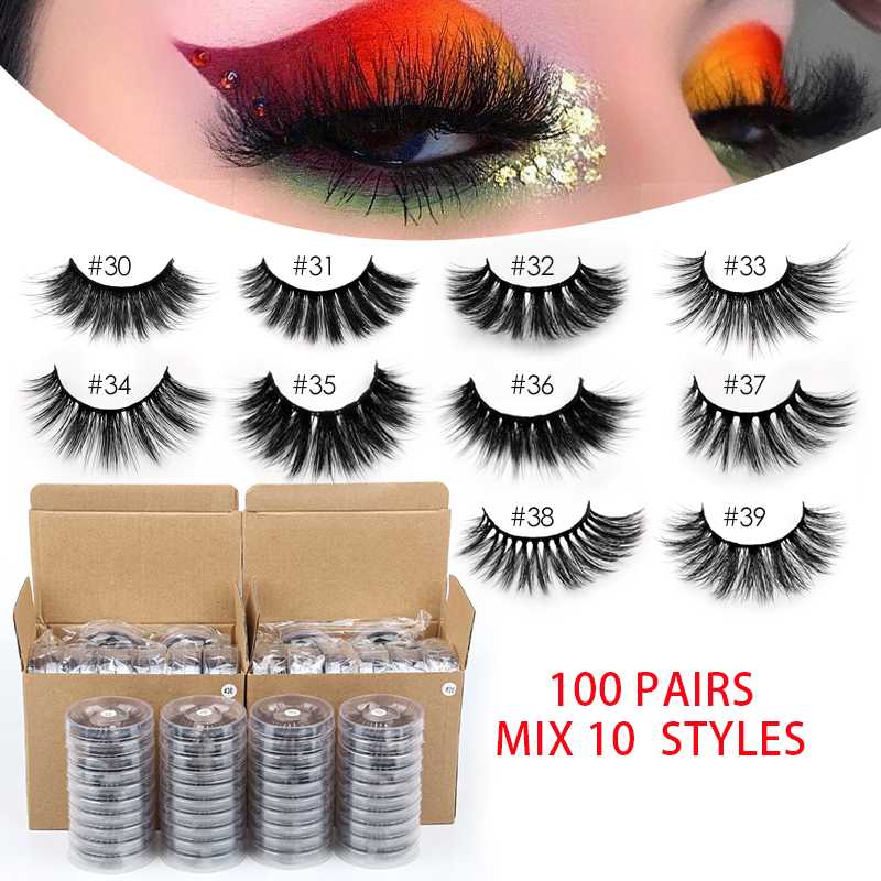 

Wholesale Mink Eyelashes 20/40/50/100Pcs 3d Lashes Natural Mink Eyelashes Wholesale False Makeup Fake Lashes In Bulk