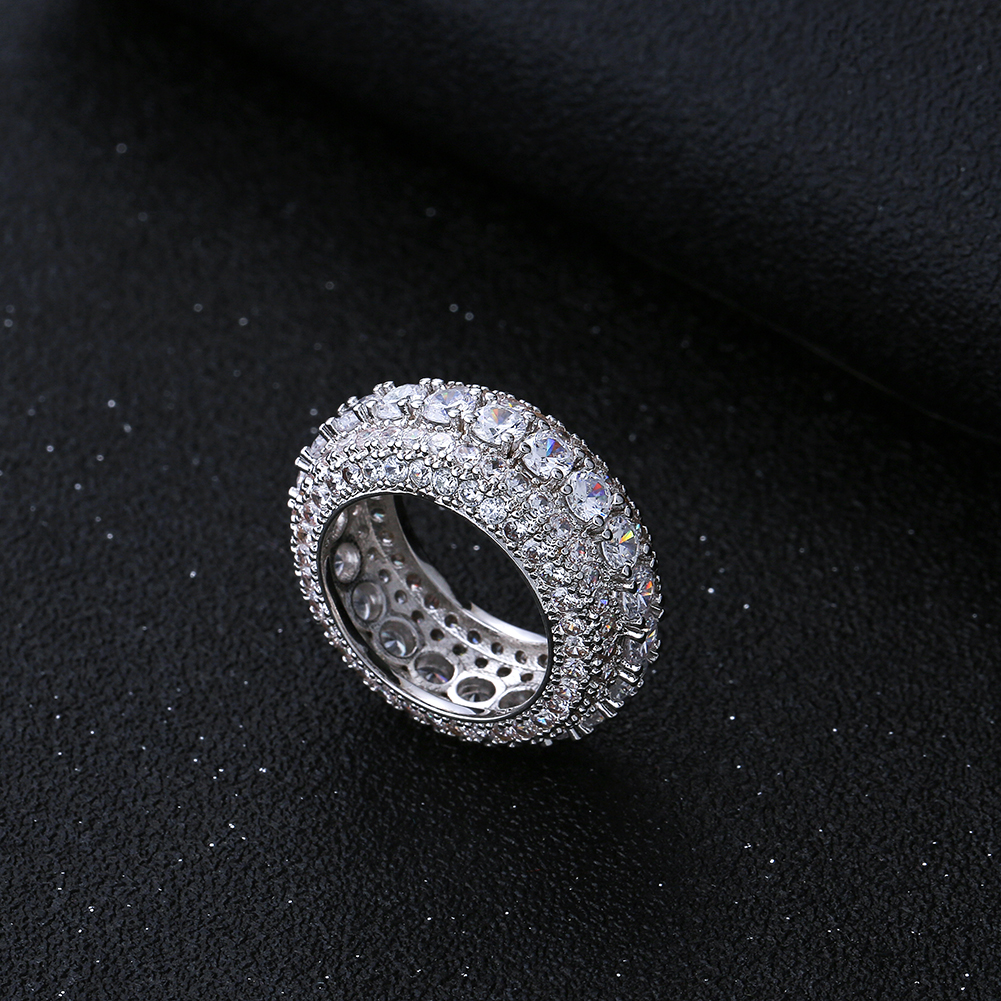 

Free shipping! newest design rings,HOT selling hiphop mini five rows full of zirconium rings hip hop men round ring