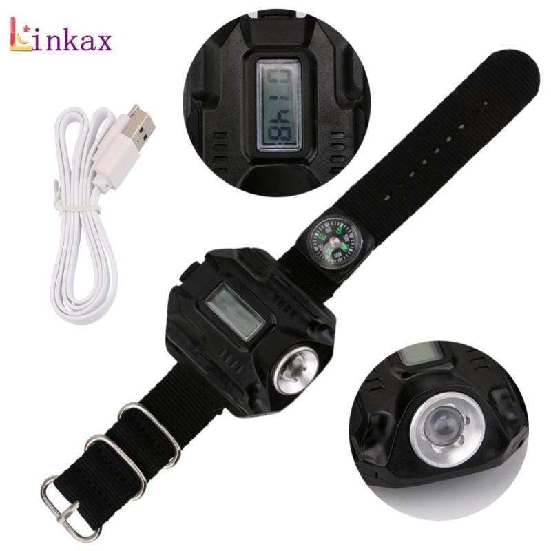 

Portable XPE Q5 R2 LED Wrist Watch Torch Light USB Charging Wrist Model Tactical Rechargeable