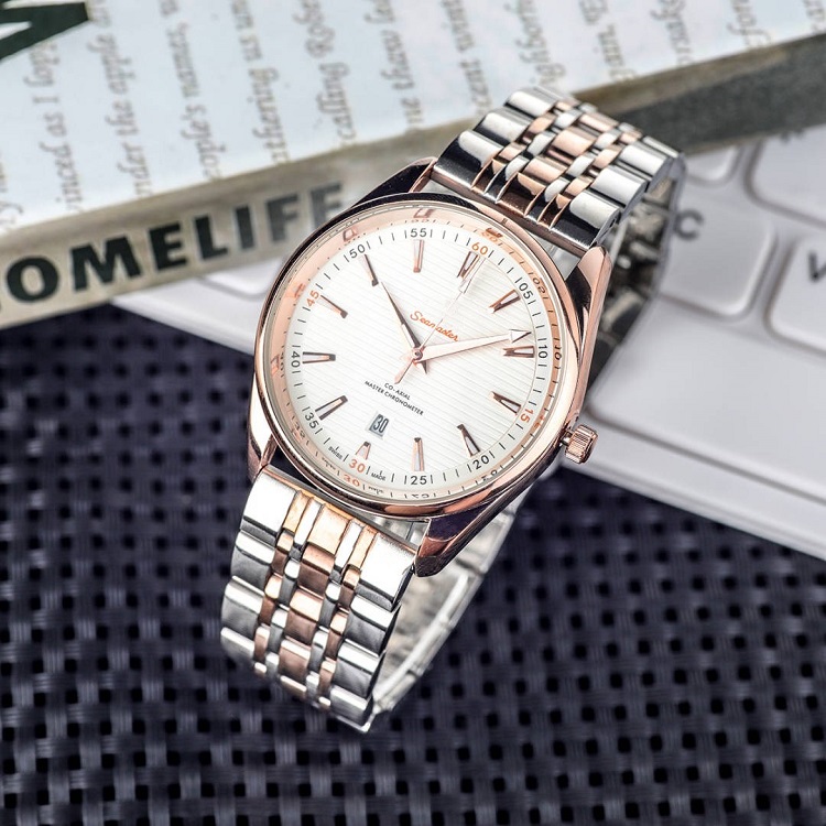 

2021 New high quality Three needle series luxury mens watches Quartz Watch designer watches OMG Brand Fashion butterfly buckle steel strap