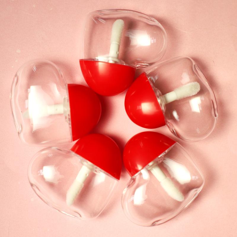

6 Pieces Cute Love Heart Shaped Plastic Lip Gloss Tube Bottle Empty Cosmetic Container Mini Refillable Bottle Lipgloss Tube