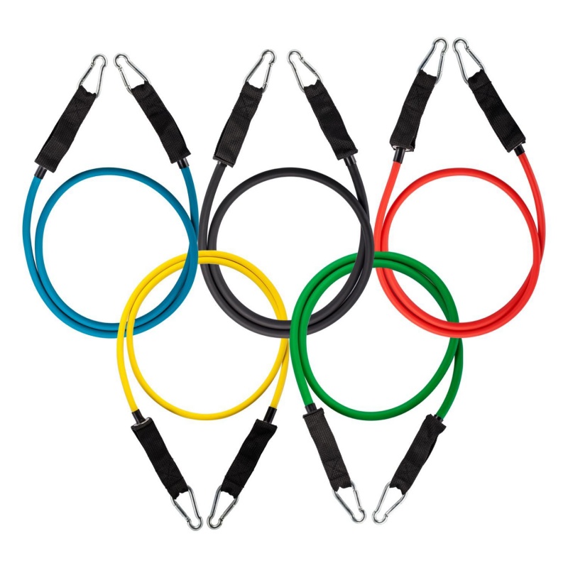 

11Pcs/Set Yoga Fitness Pull Rope Exercises Resistance Bands Latex Tubes Pedal Workout Body Training Accessories multi-color #