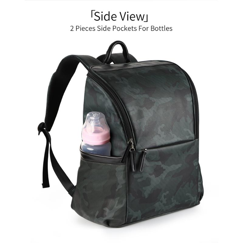 

Insular Mommy Bag Backpack Large Capacity Waterproof Baby Bags Diaper Bag with Changing Pad Stroller Hanging Strap Storage, Black