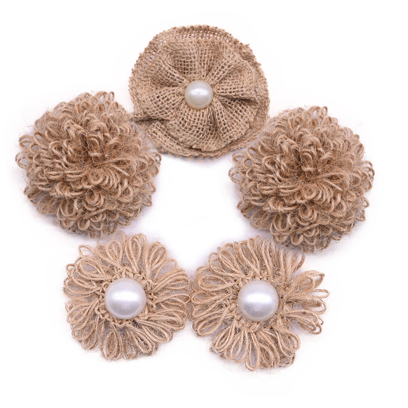 

2/3/5pcs Artificial Rose Flower Handmade Jute Hessian Burlap Flowers For Vintage Wedding Decor Supplies Christmas Gift Ornaments, B01