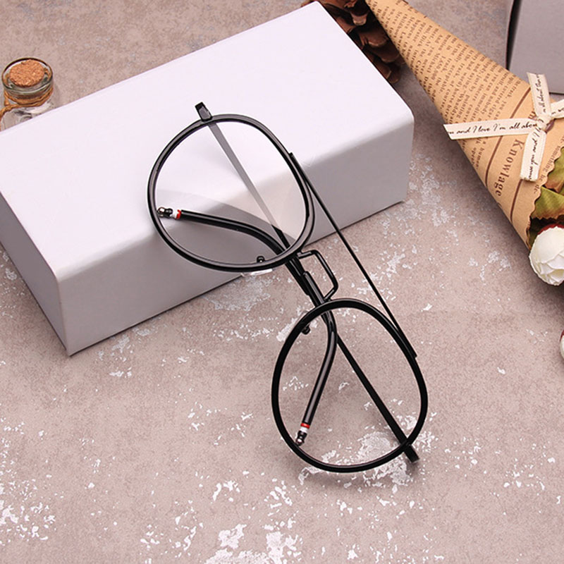 New Lovely Polit Style Ornamental Optical Glasses Fashion Slim Full Metal Frame With Clear Lenses Wholesale-image-563082511