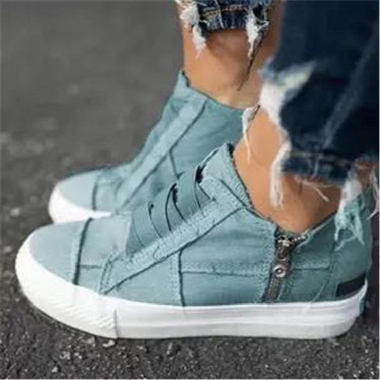 

Wish Amazon Cross-Border Supply Large Size 43 Popular Canvas Shoes Platform Elastic Cross Casual Shoes, Black