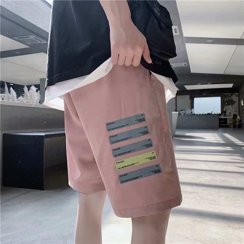 

New Summer Mens Shorts Korean fashion Legible Letter Printed Casual Male Beach Short Homme Fshion Clothing Men's Shorts M-3XL, Black