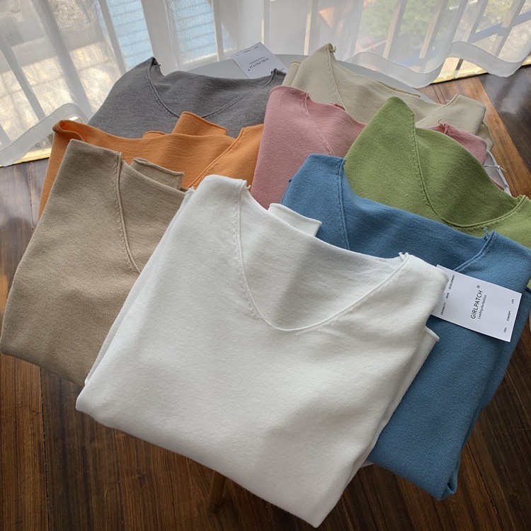 

2020 Autumn And Winter Women V-neck Sweaters Knit Fashion Sweater Ins Women Sweaters, Beige