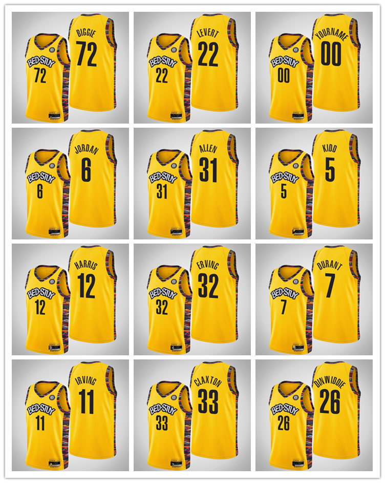 

Brooklyn Nets MEN Kevin Durant Kyrie Irving Jarrett Allen Spencer Dinwiddie city basketball Jersey, Black