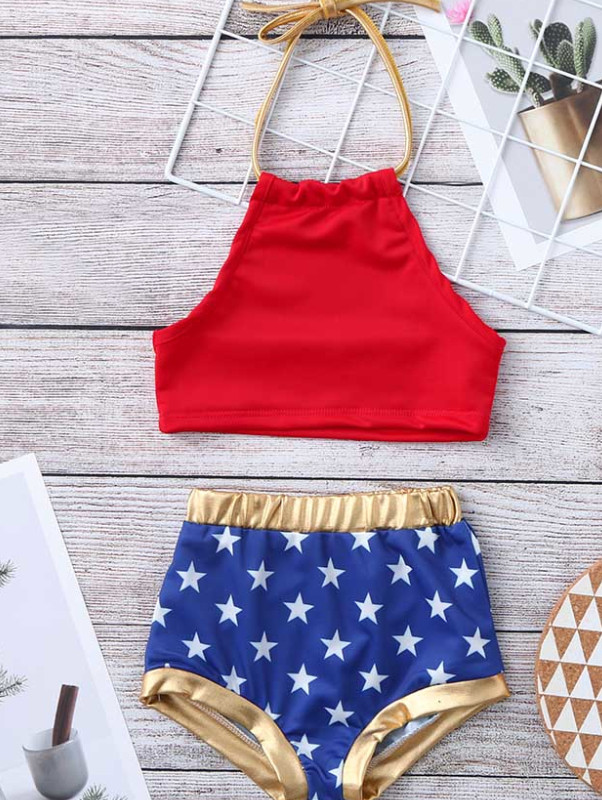 

2020 New Summer Kids Baby Girl Bikini Set Cute Star Print 2Pcs Swimwear Swimsuit Bathing Suit 1 to 6Y