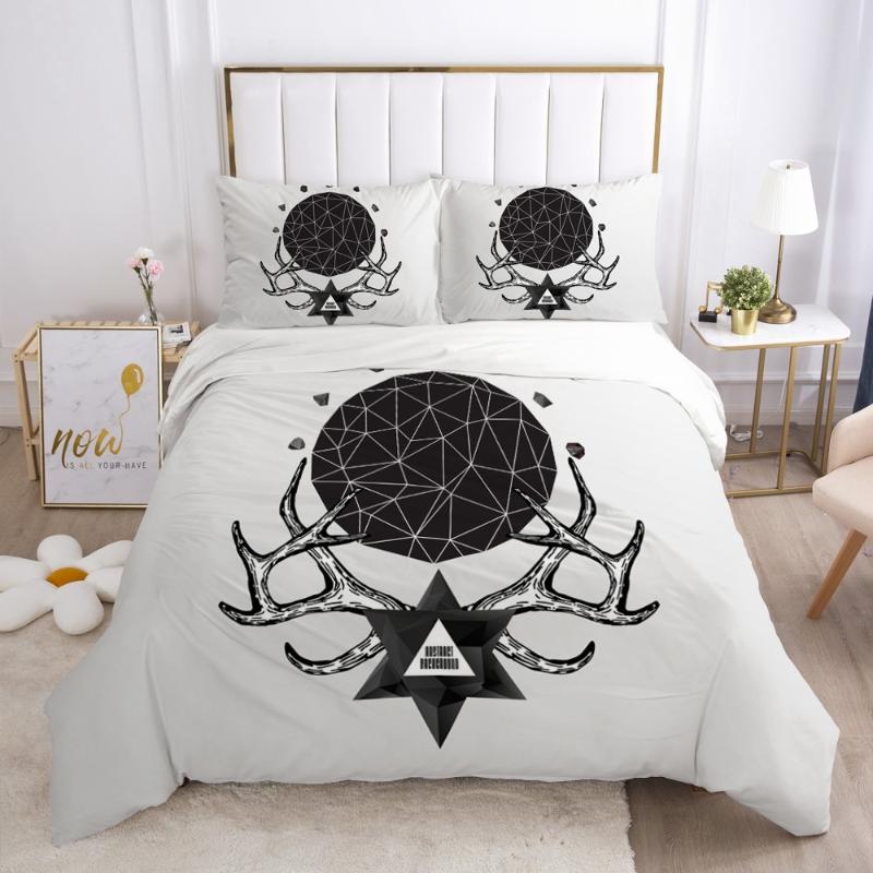 

3D Bedding Sets Duvet/Quilt Cover Set Comforter Bed Linen Pillowcase King Queen Double Size Modern Abstact Design Home Texitle, Abstract017-black-d