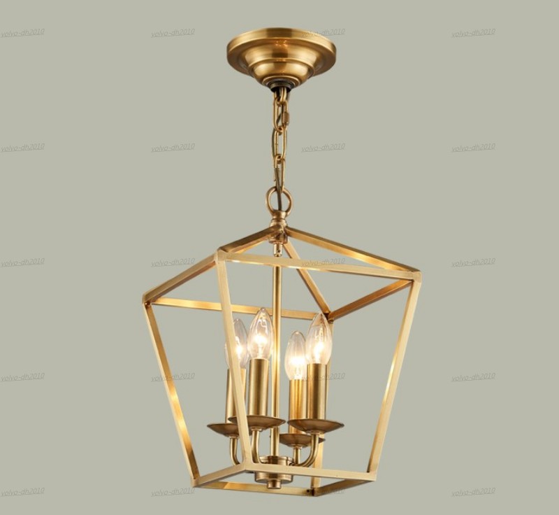 

Diamond Style Copper Brass Golden Hanging Chain Pendant Light Lamp Bird Cage Nest Dinning Living Room Golden Pendant Lamp Light