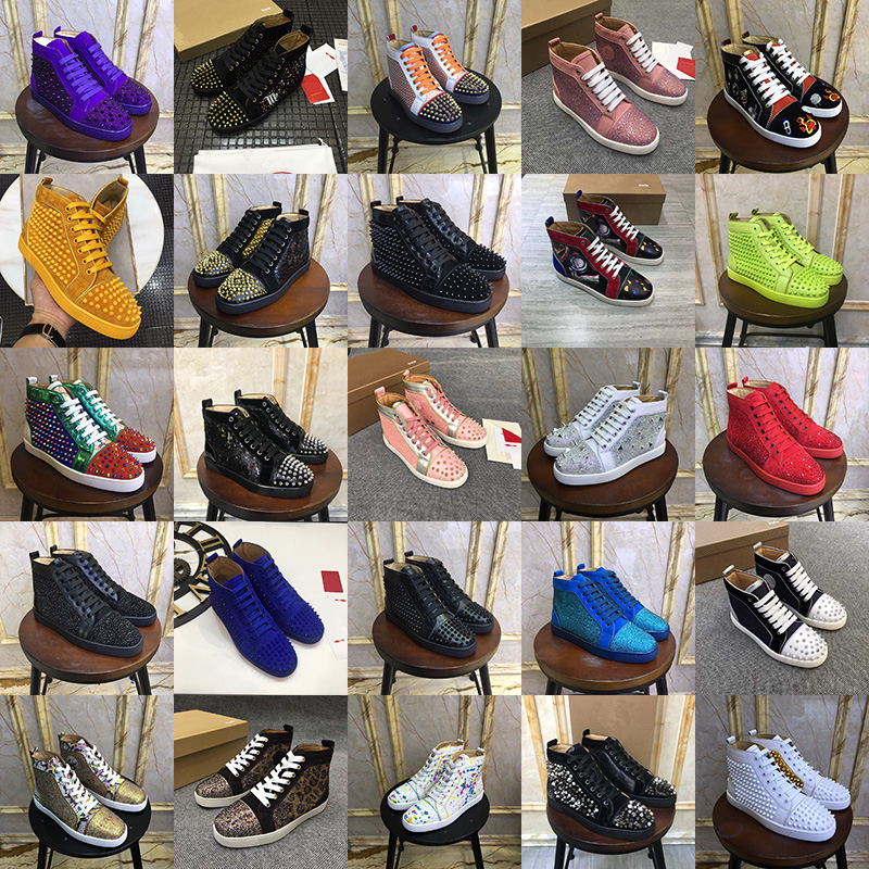 

Best Quality Paris Designer Red Bottoms Mens Womens Fashion Shoes Boots Luxury Ladies Spike Bottom Outdoor Trainers Casual Sneakers Eu35-47