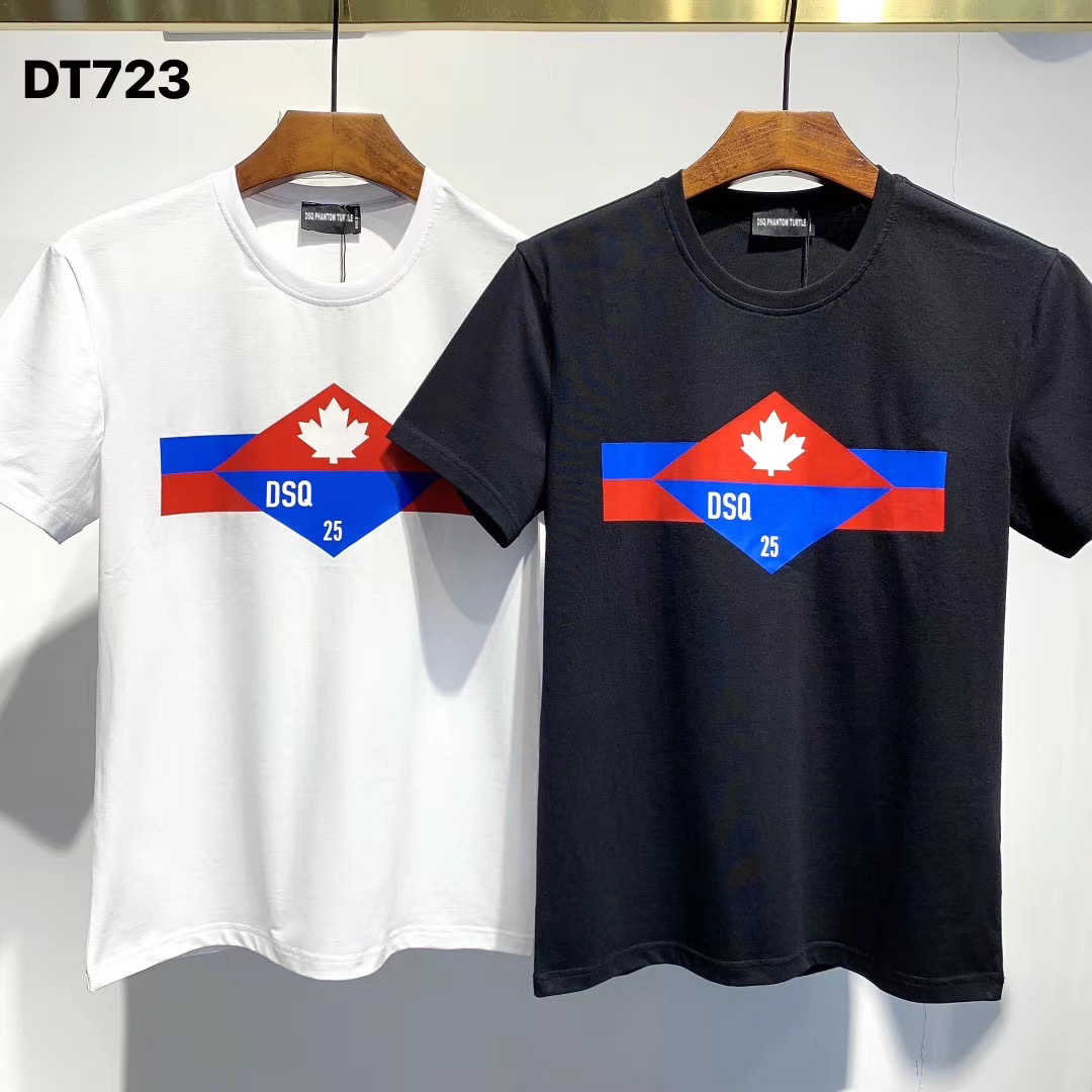 

DSQ PHANTOM TURTLE T-shirts New Mens Designer T shirt Paris fashion Tshirts Summer DSQ T-shirt Male Top Quality 100% Cotton Top 6135, Black