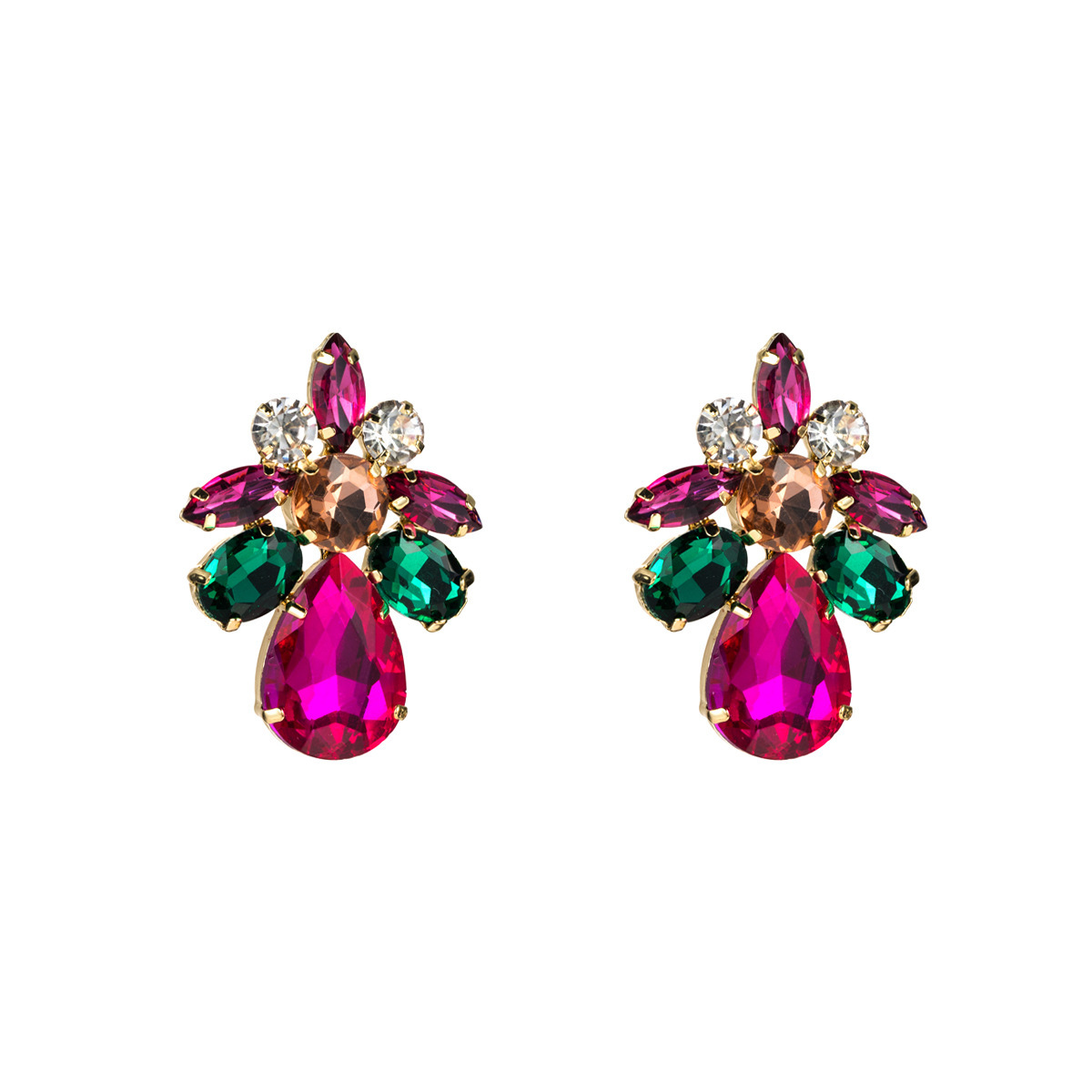 

earrings exaggerated drop-shaped acrylic diamond-studded geometric full diamond earrings female trendsetter earrings extremely simple style