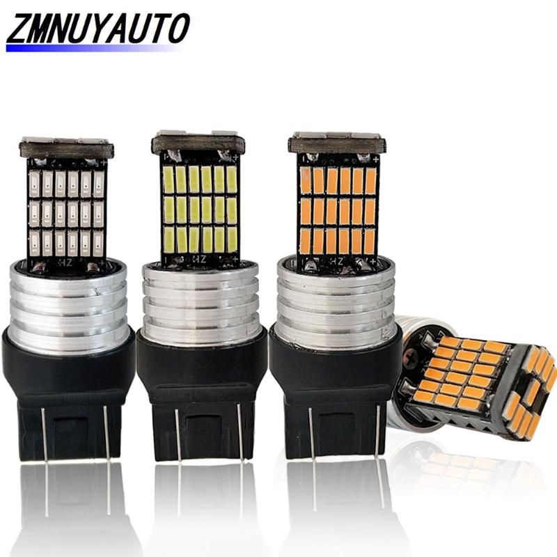 

2PCS Led T20 W21 5W 7443 7440 W21W Led WY21W 4014 45 SMD T25 3156 3157 P27/7W Car Brake Reverse Light Turn Signal Lamp, As pic