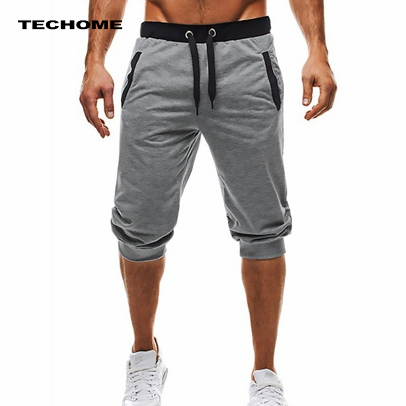 

Summer men Leisure Men Knee Length Shorts Color Patchwork Joggers Short Sweatpants Trousers Men Bermuda Shorts roupa masculina, Light grey