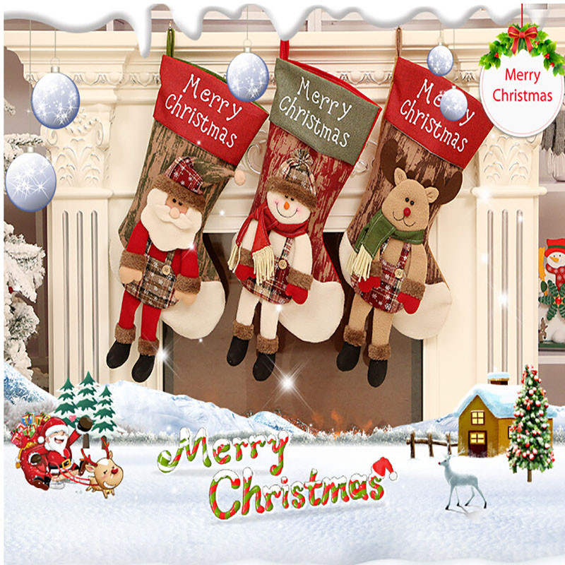 

Xmas Decoration Santa Claus Christmas Ornaments Navidad Stocking Gift Bag Snowman Reindeer Xmas Decor Natale Tree Decorations