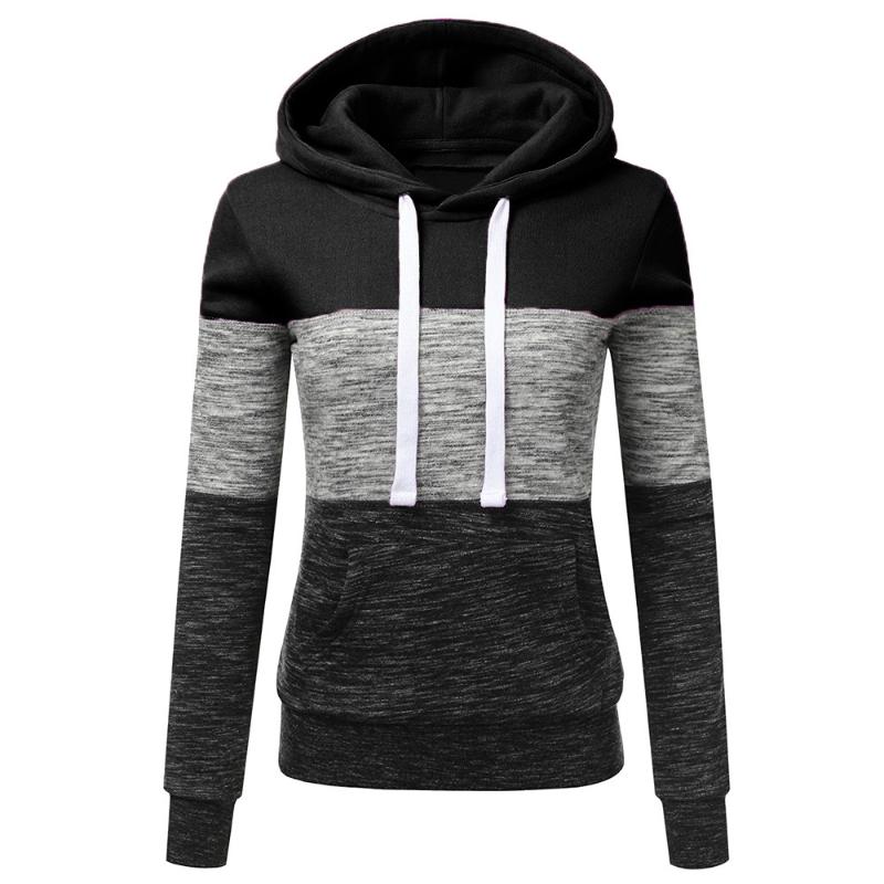 

Hoodies Women Sweatshirts Fashion Womens Casual Hoodies Sweatshirt Patchwork Ladies Hooded Pullover Women Clothing Sweats #LR10, Blue