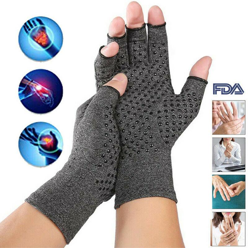 

1 Pair Compression Arthritis Gloves Arthritic Joint Pain Relief Hand Gloves Therapy Open Fingers Compression, No gripping nubs