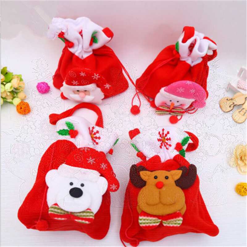 

Christmas Elk Santa Claus Snowman Bear Candy Bag Handbag Home Party Decoration Gift Bag Christmas Supplies Gift Box